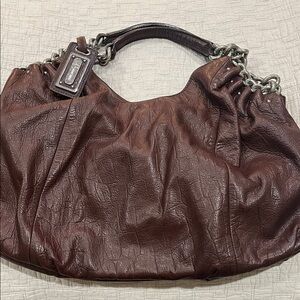 b. makowsky Rich Brown Leather Hobo Bag